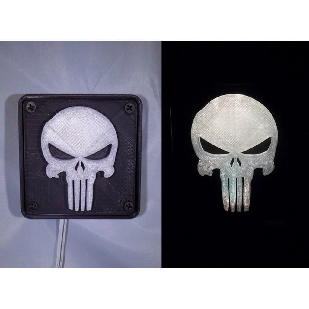 Emblema decorativo caveira impresso em PLA